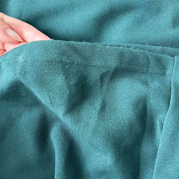 Lulus Grand Beauty Emerald Ruffled One-Shoulder Mermaid Maxi Dress Small - Picture 7 of 8